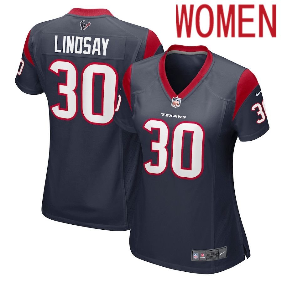Women Houston Texans #30 Phillip Lindsay Nike Navy Nike Game NFL Jersey->women nfl jersey->Women Jersey